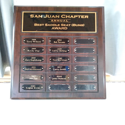 Perpetual plaques honoring achievements can be laser engraved year to year and kept current
