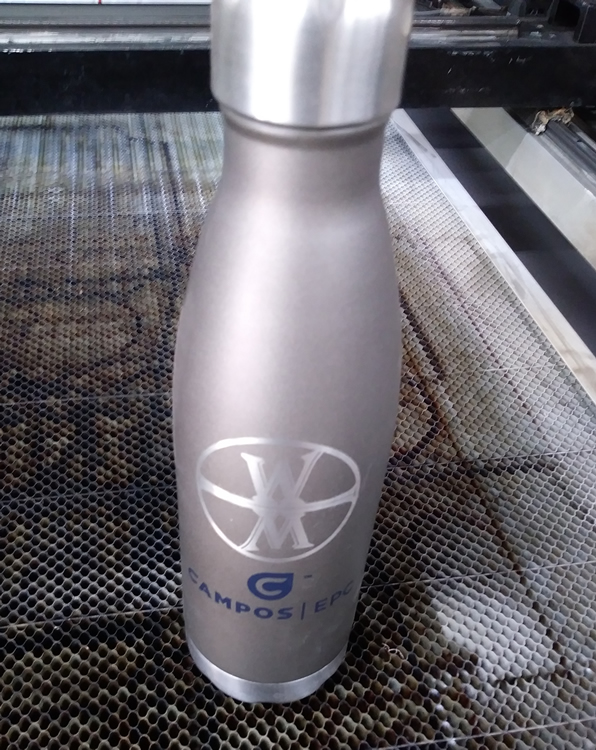 WildMtn Innovations designed this water bottle with a laser rotary engraving machine